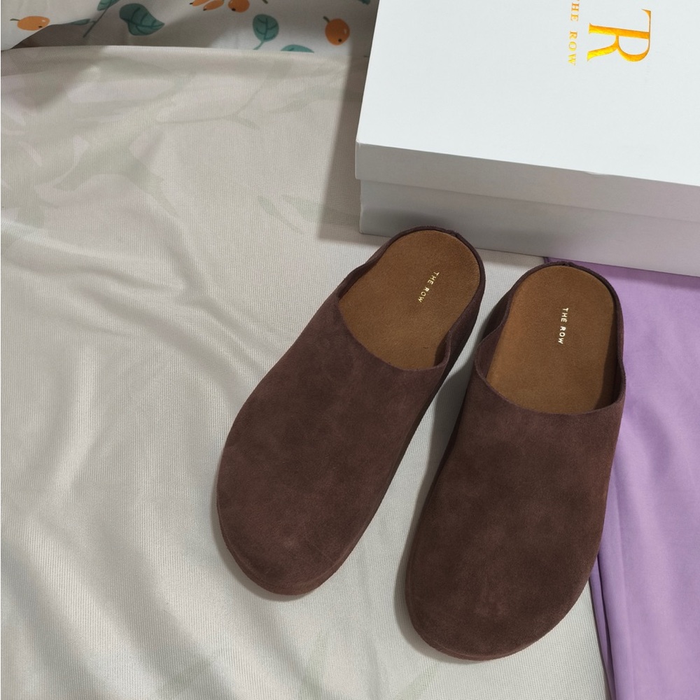 The Row Brown Suede Slip-On Men's Mule